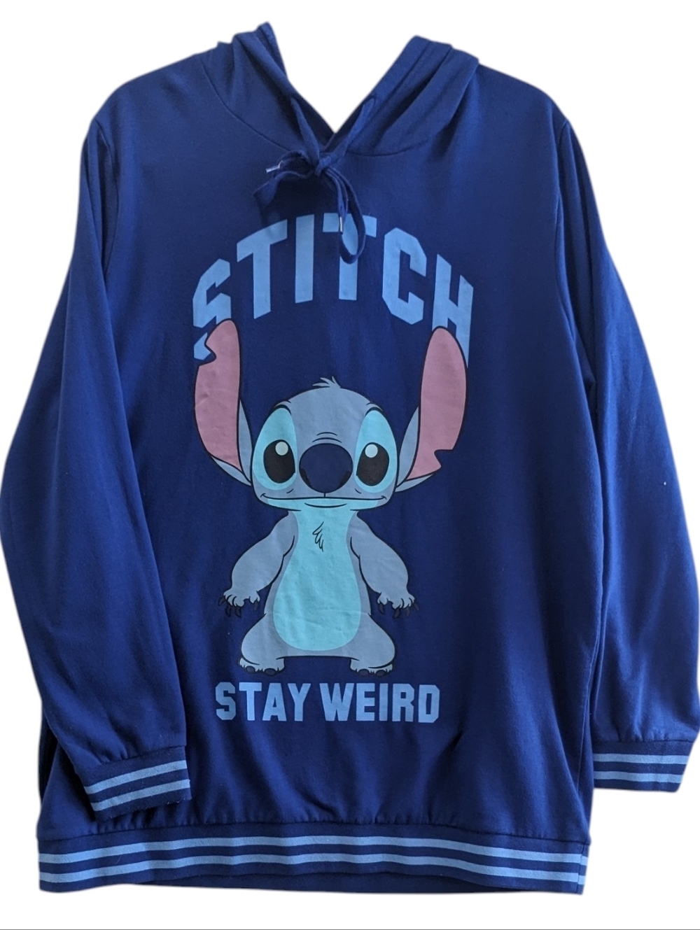 Disney Women's Navy Blue Stitch 'Stay Weird' Hoodie Plus Size 2X